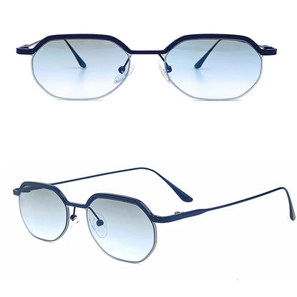 Caterside New Retro Small Frame Sunglasses Men's Polygonal Lenses Sun Glasses Women Business Travel Party Eyewear Summer Style