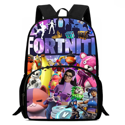 Classic Game Fortnite Kids Backpacks for Boys and Girls, Student Birthday Gift, Child School Bags with Large Capacity, Durable Camping Rucksack