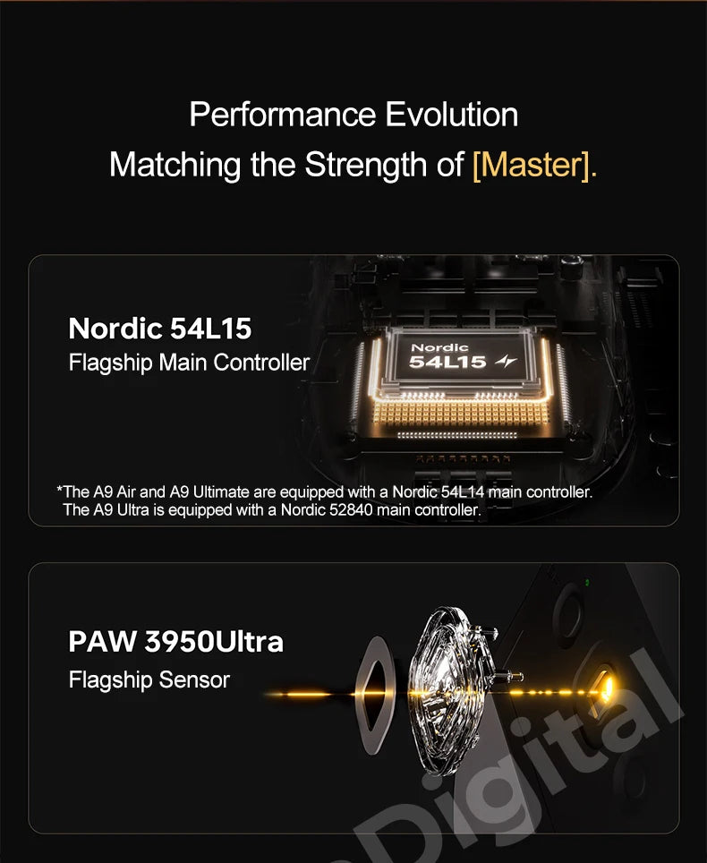 ATK Dragonfly A9 Ultimate bezdrôtová herná myš A9 Air PAW3950 ultraľahká ergonomická e-športová myš pre hráčov FPS CSGO A9 Ultra