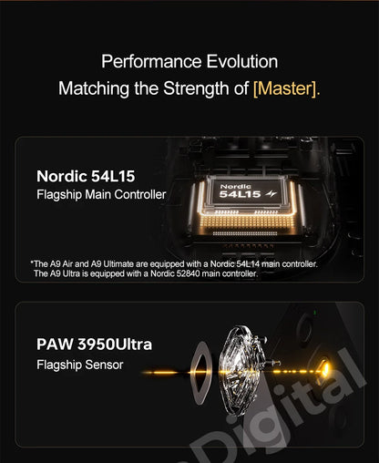ATK Dragonfly A9 Ultimate bezdrôtová herná myš A9 Air PAW3950 ultraľahká ergonomická e-športová myš pre hráčov FPS CSGO A9 Ultra