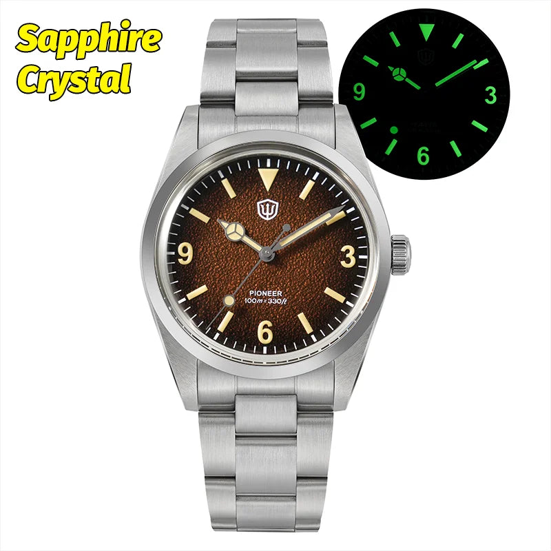 Watchdives WD1016 V3 36Mm Vintage Watch VH31 Sweep Quartz Watches Man Enamel Blue K1 Bubble Mirror Sapphire Lumes 10Atm Relojes