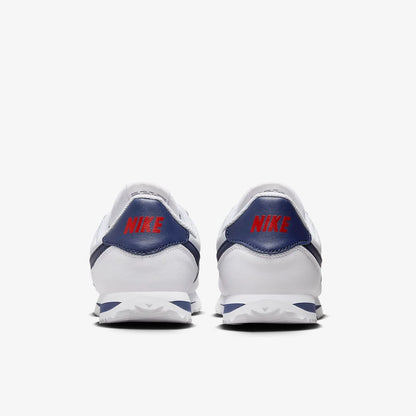 Nike Cortez Basic Sl Synthetic Leather Versatile Trendy Wear-Resistant Low-Top Casual Shoes White and Blue 904764-106