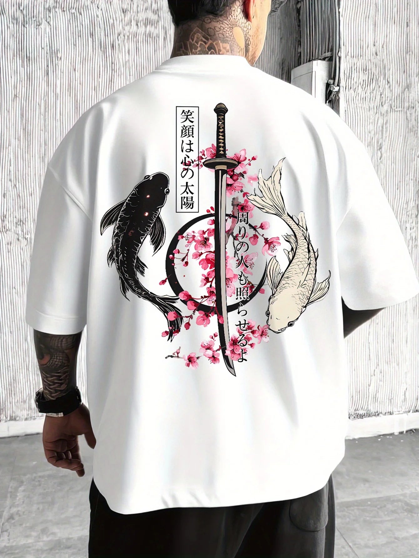 Japanese Cherry Blossom Print 100% Cotton Men Woment T-shirt Summer Autumn Daily Outdoor Sports Casual Loose Street Short-sleeve