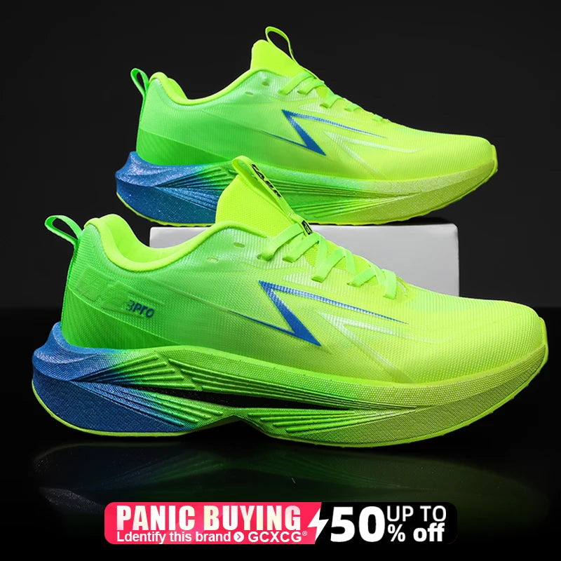 Running Shoes Carbon Board Speciality Marathon Men Sports Reticular Breathable Lightweight Women's Athletic Nonskid Sneakers