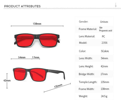 Men Sleep Blue Light Blocking Glasses Women Anti Radiation Computer Eyewear UV500 PC Red Lenses TR90 Square Eyeglasses Frames