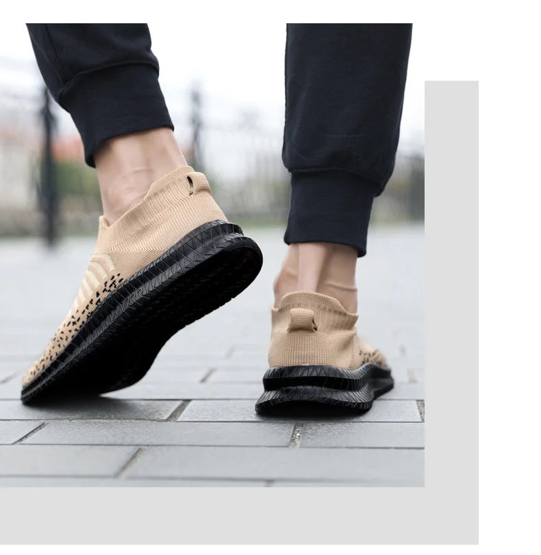 Buty męskie Oddychające męskie trampki Wygodne buty do biegania Tenisowe buty outdoorowe Buty wsuwane do chodzenia Buty do joggingu typu skarpeta