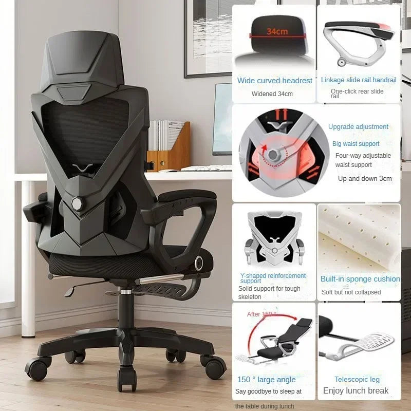 Computer Chair, Rotating Office Chair, Boss Chair, Comfortable to Lie Down, Student Bedroom, Engineering Chairs, e-sports Chairs