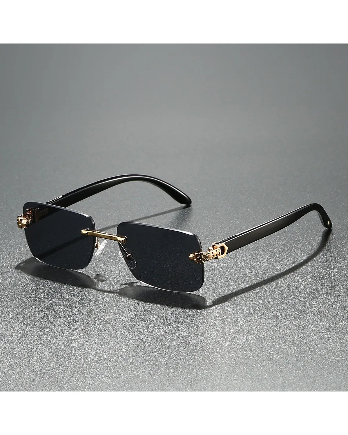 Gafas de sol vintage rectangulares y ovaladas para mujer y hombre, con montura metálica y lentes transparentes