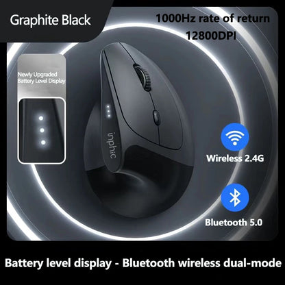 Rato sem fios vertical Inphic X9 PRO, carregamento rápido Type-C, ergonómico e silencioso, para escritório, portátil, PC, computador e gaming