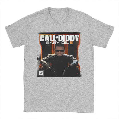 Pánské tričko Call of Diddy Party Brainrot Sigma, humorné tričko ze 100% bavlny, krátký rukáv, tričko s kulatým výstřihem, klasické oblečení