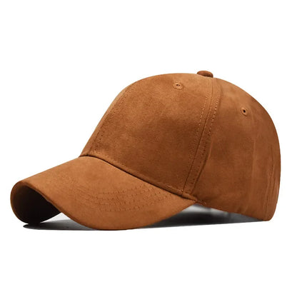 Casquette de baseball en daim en gros, automne-hiver, pour hommes et femmes, casquette unie d'hiver, style urbain, unisexe, ajustable, décontractée, unie, Gorra Caps