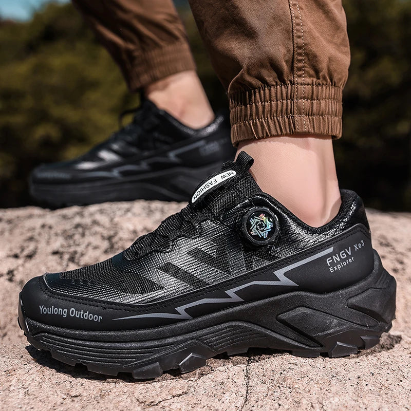 Mens Sneakers Casual Outdoor Anti Slip Shock-absorbing Versatile Off Road Hiking Shoes Comfortable Soft Sole Running Shoes Man