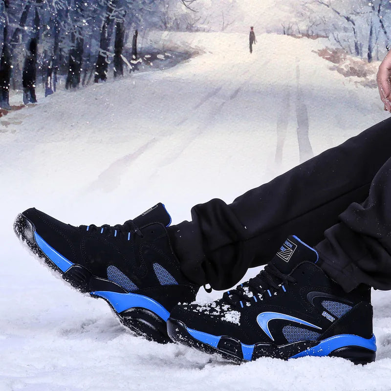 Men's Snow Boots Winter Warm Couple Casual Sneakers Fashion Leather Outdoor Sport Running Tenis Men Non-slip Big Size 48 Trainer