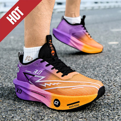 Air Running Shoes Men Sports Marathon Carbon Plate Breathable Lightweight Women Comfortable Athletic Leisure Sneakers Soft Sole