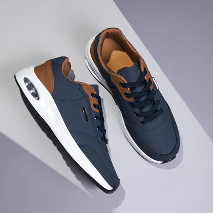 New Men's Shoes Spring Autumn Waterproof Walking Shoes Non-Slip Cushioning Men's Casual Leather Sports Shoes Men's Tennis Shoes