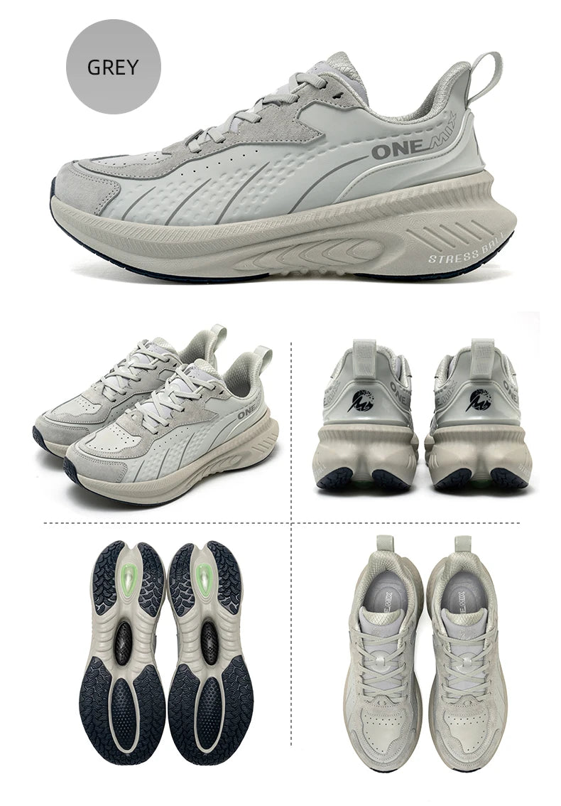 ONEMIX 2025 Winter Training Running Shoes for Men Sport Shoes Leather Warm Wear-Resistant Female Jogging Shoes Walking Sneakers