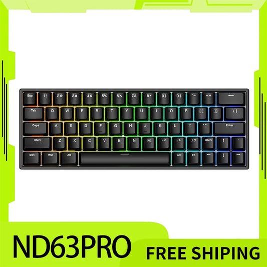Irok Nd63 Pro Mechanical Keyboard Wired Magnetic Switch Hotswap RGB E-Sports Customize Keyboard For Accessories Office Gaming