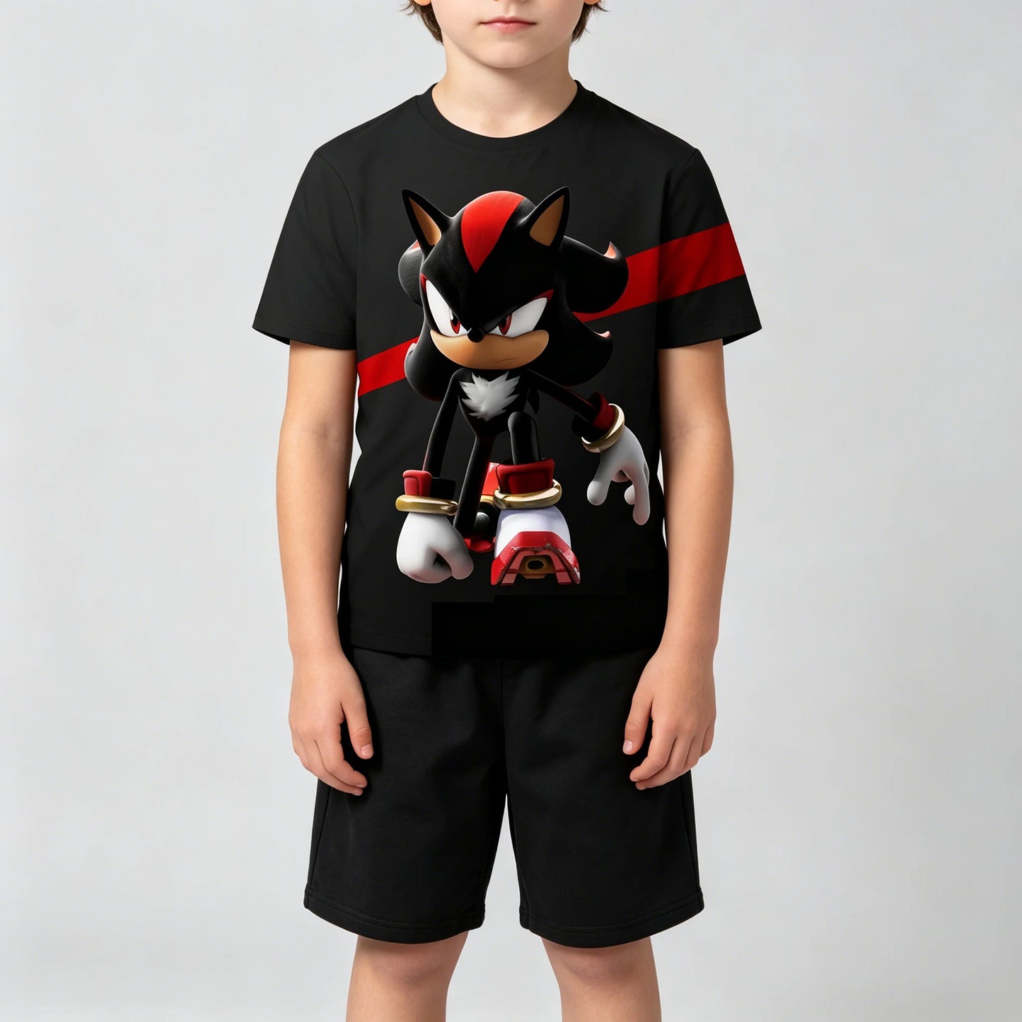 Men T Shirt Women Tee Boys Girls Top Adults Children Parent Child quick dry kid Tshirts Sonic Hedgehog Anime Peripheral Shirt