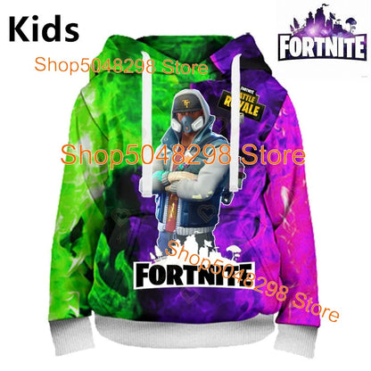 Sweatshirt com Estampado de Herói Fortnite, Jogo Popular, para Rapazes e Raparigas, Roupa 3D Casual, Hoodie para Crianças, Adultos, Homens e Mulheres, Pullover de Primavera e Outono