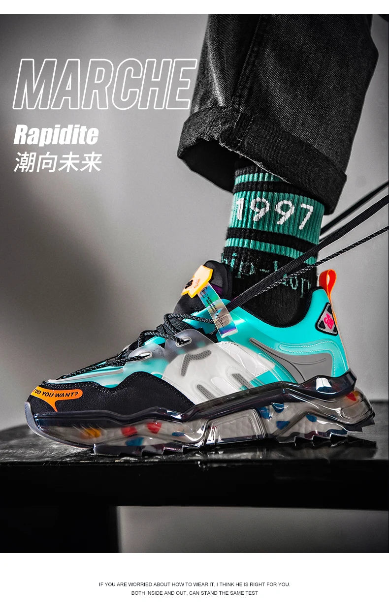 Luxury Men's Sneakers Casual Breathable Trainer Race Fashion Loafers Running Shoes for Male Tenis