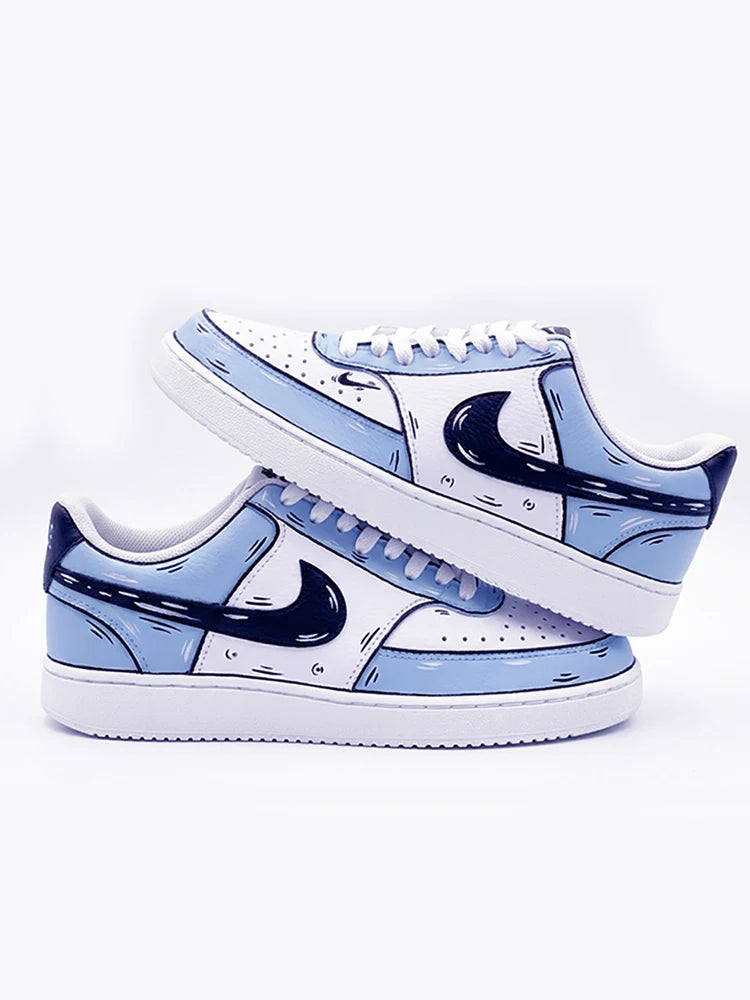 Custom Sneakers Custom Sneakers NIKE COURT VISION  Messy Line Design Couple Matching Shoes Unisex Low-Top Skate  retro shoes