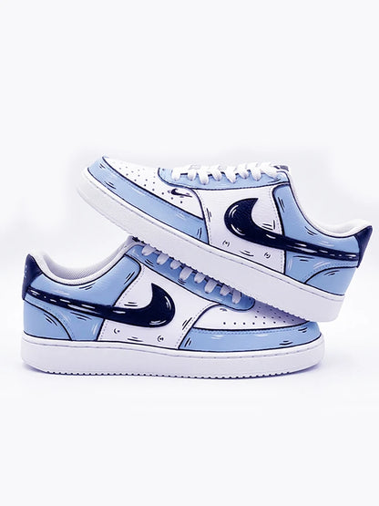Custom Sneakers Custom Sneakers NIKE COURT VISION  Messy Line Design Couple Matching Shoes Unisex Low-Top Skate  retro shoes