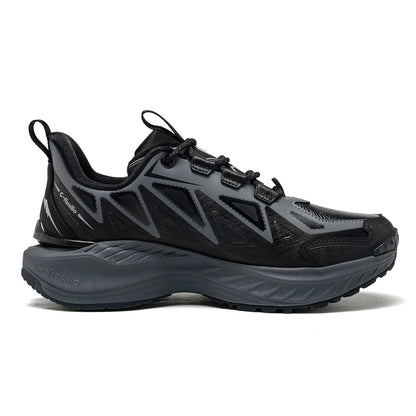 ONEMIX Men Trail Running Shoes Wearable Anti-Slip Leather Sneakers Support Stable Off Road Sports Shoes Outdoor Walking Sneakers