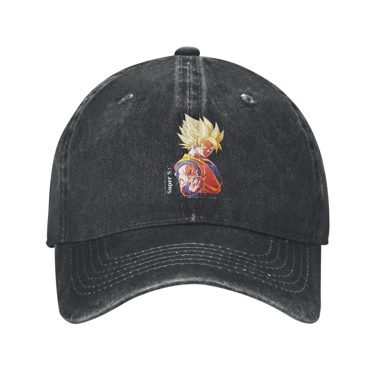 Produit gaming premium Fraquane, Dragon Ball Goku’s Saiyan Saga Baseball Cap Vintage Distressed Washed Snapback Cap Men Women