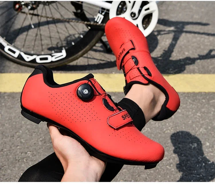 Professional New Sneakers Men Ultralight Double Buckles Cycling Shoes MTB Luminous Road Bike Shoes