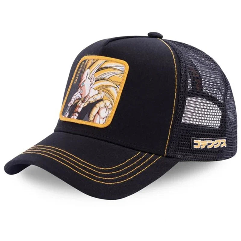 Dragon Ball Son Goku Cap Baseball Cap Summer Travel Peaked Cap Men's Embroidery Hip-Hop Sun Visor Adjustable Trucker Mesh Cap