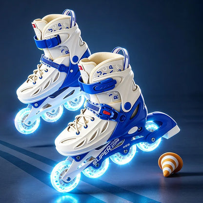Inline Skates boy black Adjustable Size pink girl Children Sports Rollerblades High Speed new LED Light Up Professional