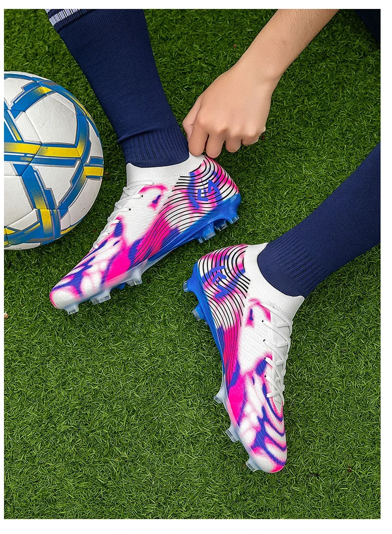 New Men Soccer Shoes Cleats High-quality Football Boots Hot-selling Sneakers Grass Non-Slip Boys Match Outdoor High-top Light