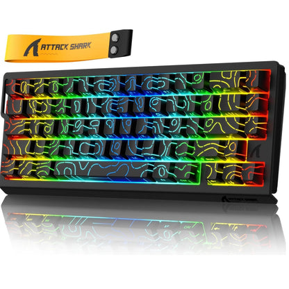 ATTACK SHARK X68 HE 8000Hz Rapid Trigger Keyboard 0.01mm RT Accuracy RGB Wired Gaming Keyboard with Magnetic Switch for PC/Mac