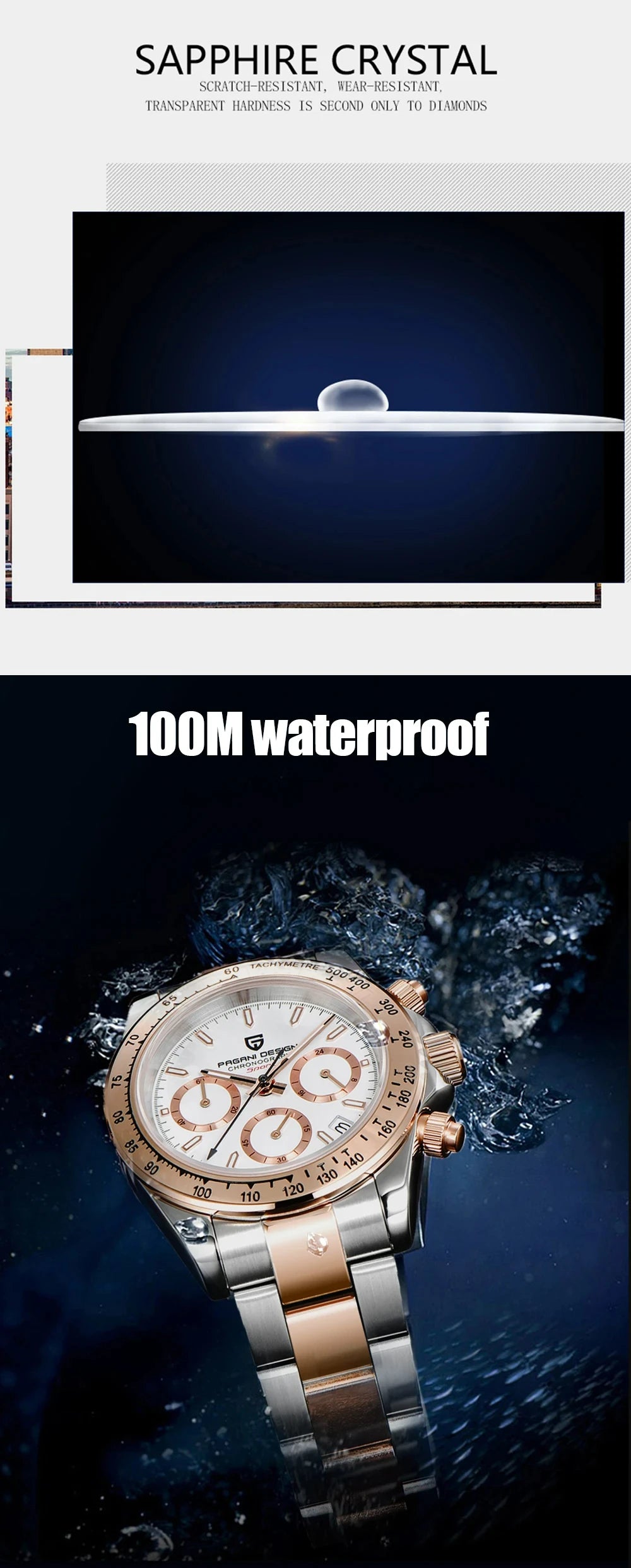 Gold 1644 PAGANI DESIGN 2026 New Men's Watches Top Brand Luxury Mens Quartz Wrist Watch Men Watch Men Chronograph Waterproof