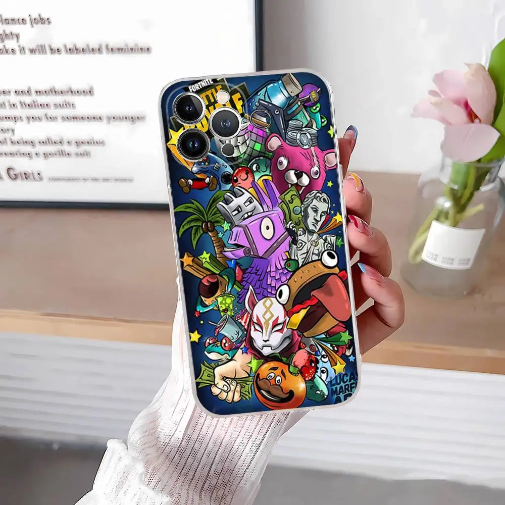 F-Fortnites-Cools maska za telefon za iPhone 17 16 15 14 13 12 11 Pro Max Plus, mekana navlaka, personalizirani DIY