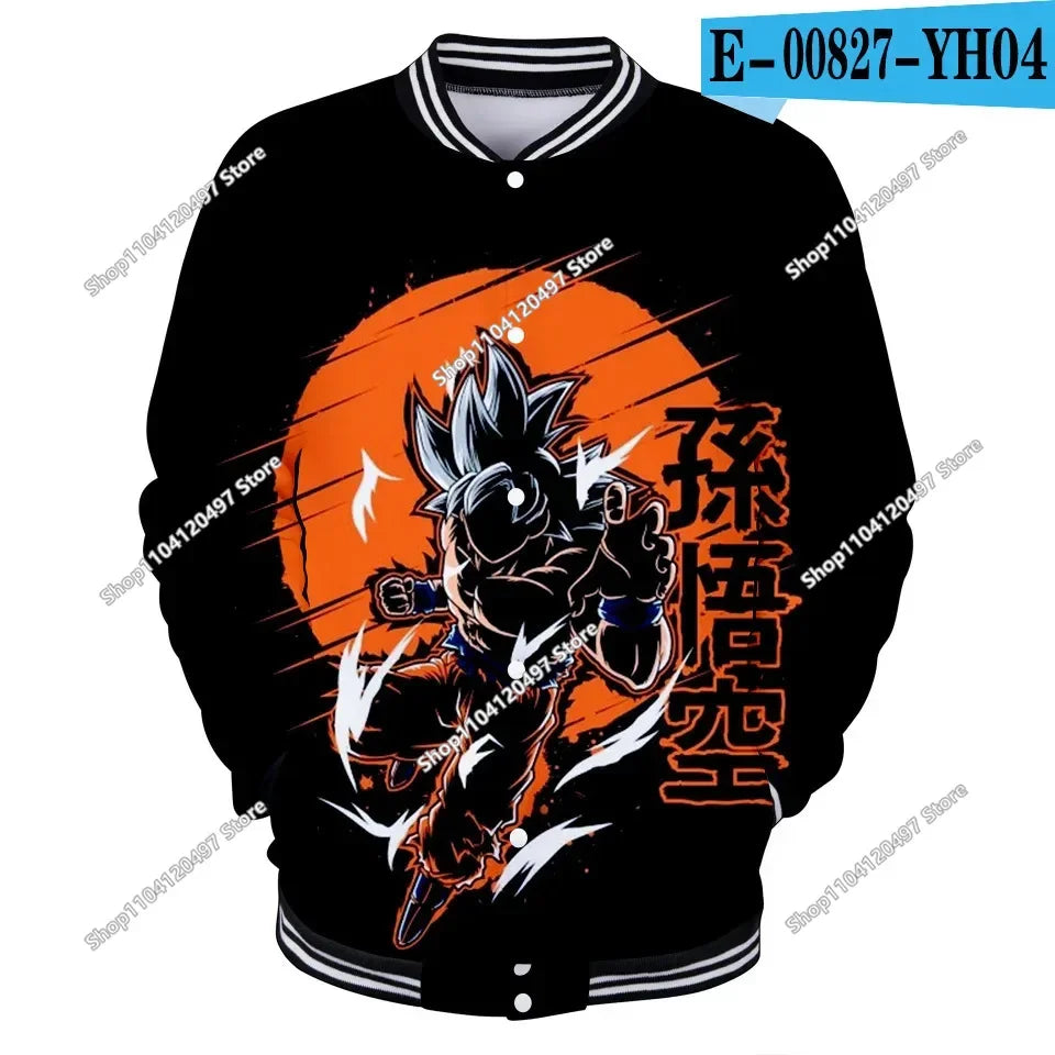 Dragon Ball Streetwear Baseball Uniform for Man Women Son Goku Adults Costumes Jackets Spring Fall Coat Cardigan Sweatshirt Gift