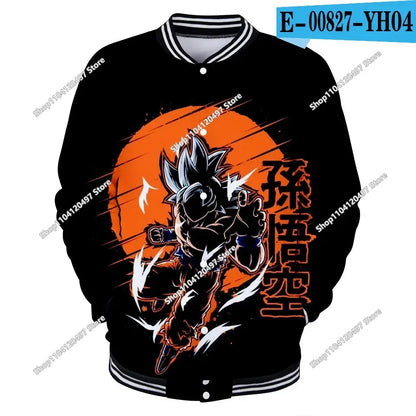 Dragon Ball Streetwear Baseball Uniform for Man Women Son Goku Adults Costumes Jackets Spring Fall Coat Cardigan Sweatshirt Gift