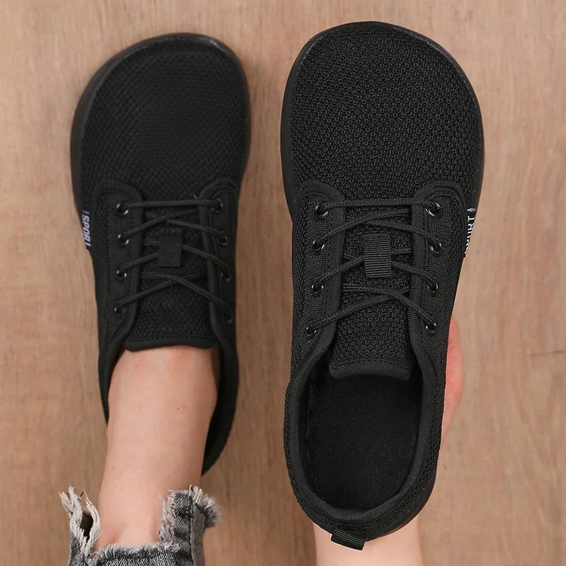 Summer Breathable Women's Flat Shoes Lightweight Mesh Comfortable Walking Shoes Men's Wide Foot Soft Sole Casual Wear Bare Foot