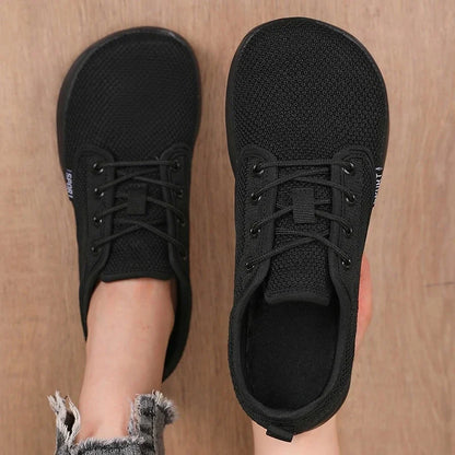 Summer Breathable Women's Flat Shoes Lightweight Mesh Comfortable Walking Shoes Men's Wide Foot Soft Sole Casual Wear Bare Foot