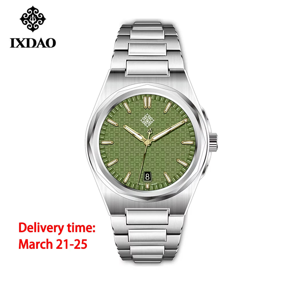 IX&DAO 2025 Novo Relógio Masculino Warrior Automático Mecânico 37mm Movimento Miyota 9015 Safira Aço Inoxidável Impermeável 10Bar BGW