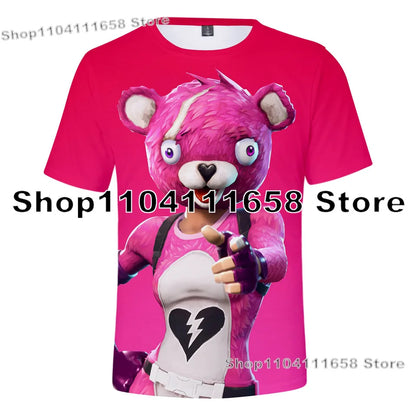 T-shirt Banana Peely para mulher, criança e homem, inspirado em F-Fortnite — T-shirt 3D estampada Battle Royale, top de verão, presente de aniversário