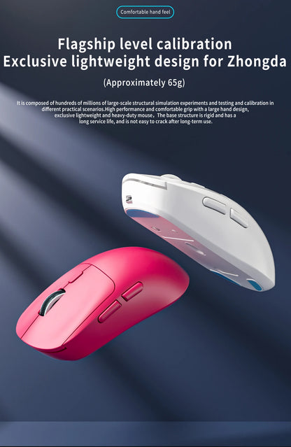 Rato Gaming Bluetooth Recarregável Gamer Paw3395 Leve, Ergonómico e Sem Fios para Esports