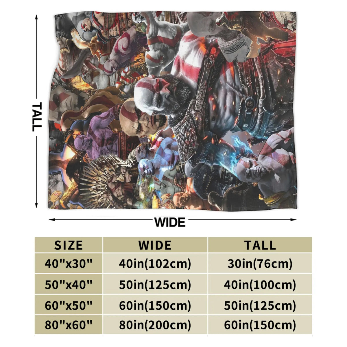 God of War Game Gamers Kratos Blanket  Decorative Flannel Bedding Throws For Couch Chair Sofa Bed Soft Bedspread Gift Idea