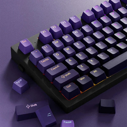 Conjunto de 133+ teclas OEM em gradiente para teclado mecânico gaming com switches Cherry MX, PBT retroiluminado RGB, layout ISO