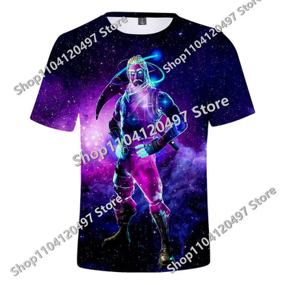 Japanese Anime Fortnite Summer T-shirt for Men Women Battle Royale Short-Sleeved Casual Comfortable Loose Harajuku Streetwear