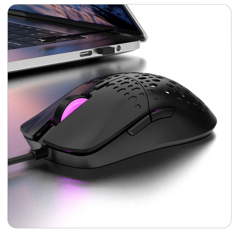 OnePlus G701 Wired Gaming Mouse, 6-Button Honeycomb RGB Gaming Mouse for PC, Ergonomic USB Wired Gaming Mouse for Windows, macOS & Office Use
