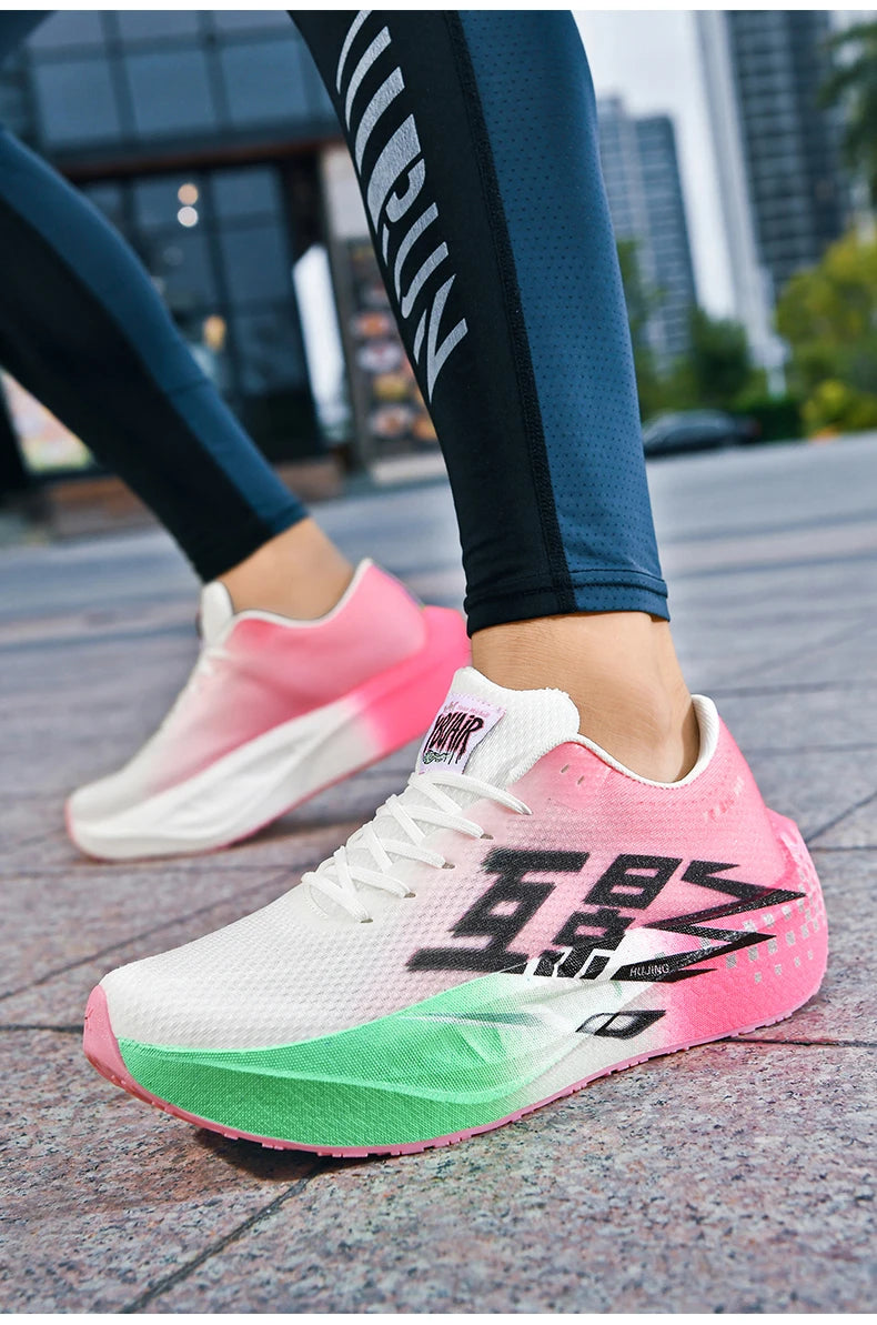 Men's Sports Carbon Board Specialty Breathable Lightweight Women's Comfortable Athletic Non-Skid Sneakers Marathon Running Shoe