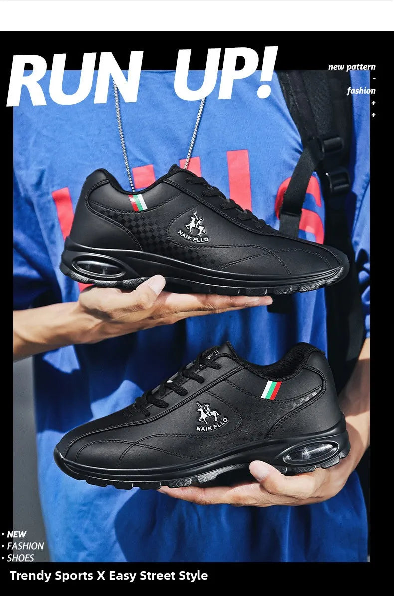 2026 New Men's Running Shoes Sporty Casual Travel Trendy Air-Cushioned White Sneakers Lightweight Shock-Absorbing Youth Footwear