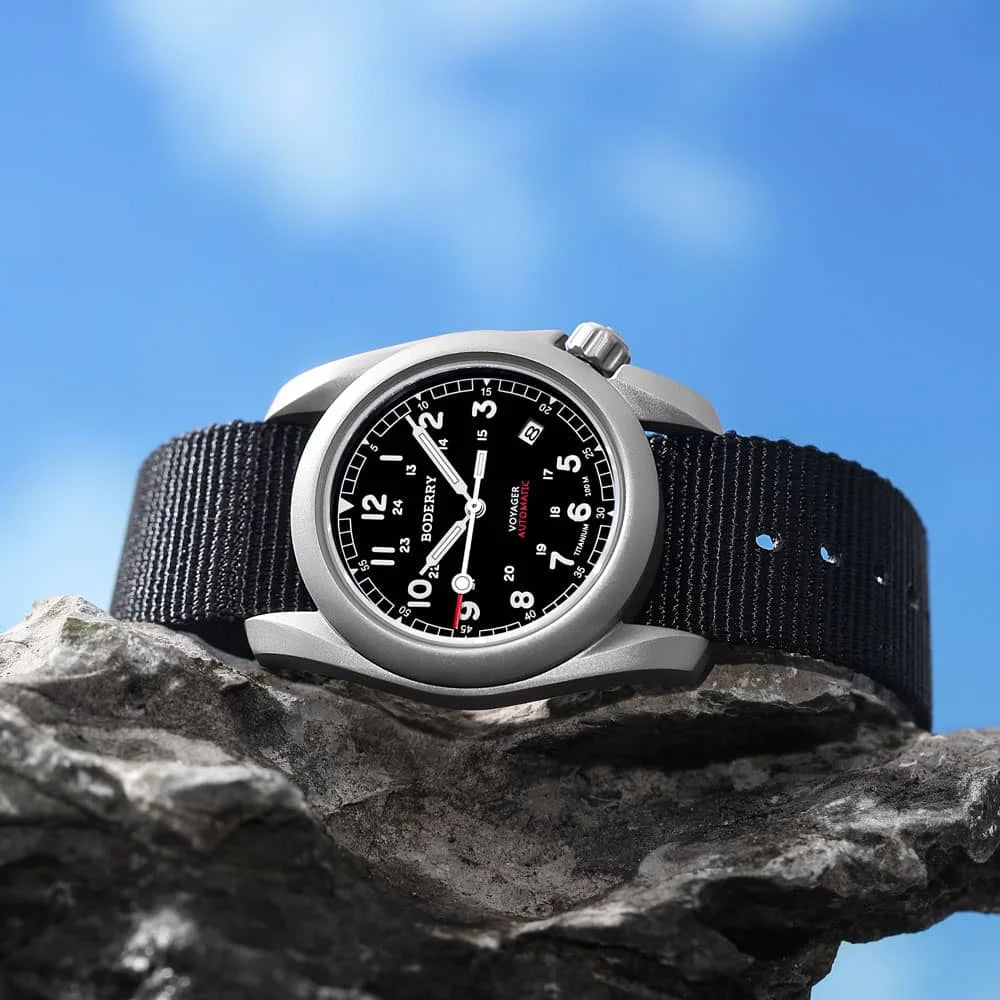 Boderry VOYAGER Field Watches Bronze Case Automatic For Seiko NH35 Watch 100M Waterproof Clock Military Vintage Wristwatch Mens