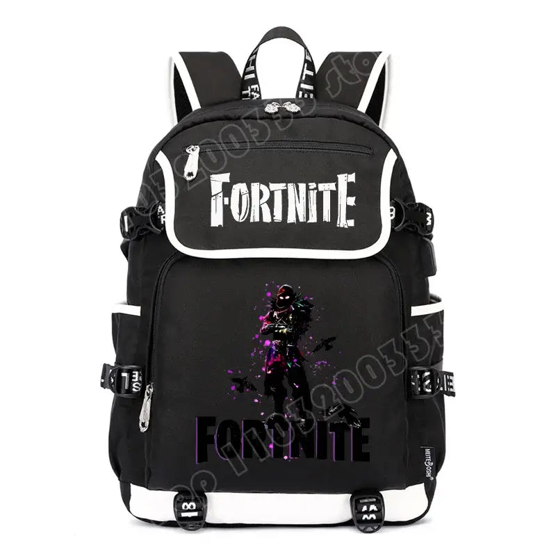 Fortnites Large Capacity Backpack Casual Shoulder Bag with USB Port Unisex Anime Students Schoolbag New Stylish Stationery Gift